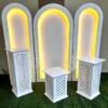 LED Işıklı 3’lü Kemer Arka Fon ve Dekoratif Sütun Sehpa Seti