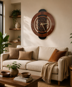 Sri Yantra Model Dekoratif Duvar Saati – 60 × 50 cm