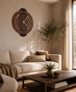 Yaşam Çiçeği Model Dekoratif Duvar Saati – 60 × 50 cm