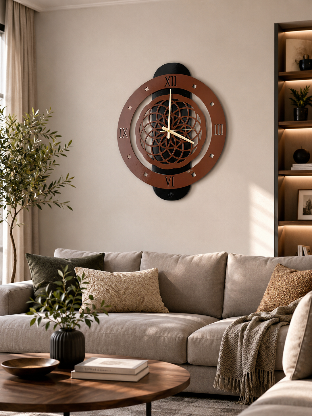 Yaşam Tohumu Model Dekoratif Duvar Saati – 60 × 50 cm - Görsel 5