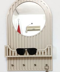 ECO Serisi Krem Çıtalı Aynalı Anahtarlık Organizer – 32x52 cm