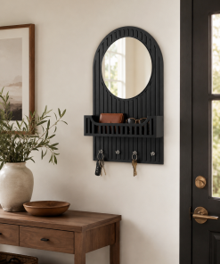 ECO Serisi Siyah Çıtalı Aynalı Anahtarlık Organizer – 32x52 cm