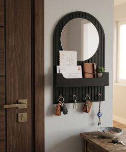 ECO Serisi Siyah Düz Aynalı Anahtarlık Organizer – 32x52 cm
